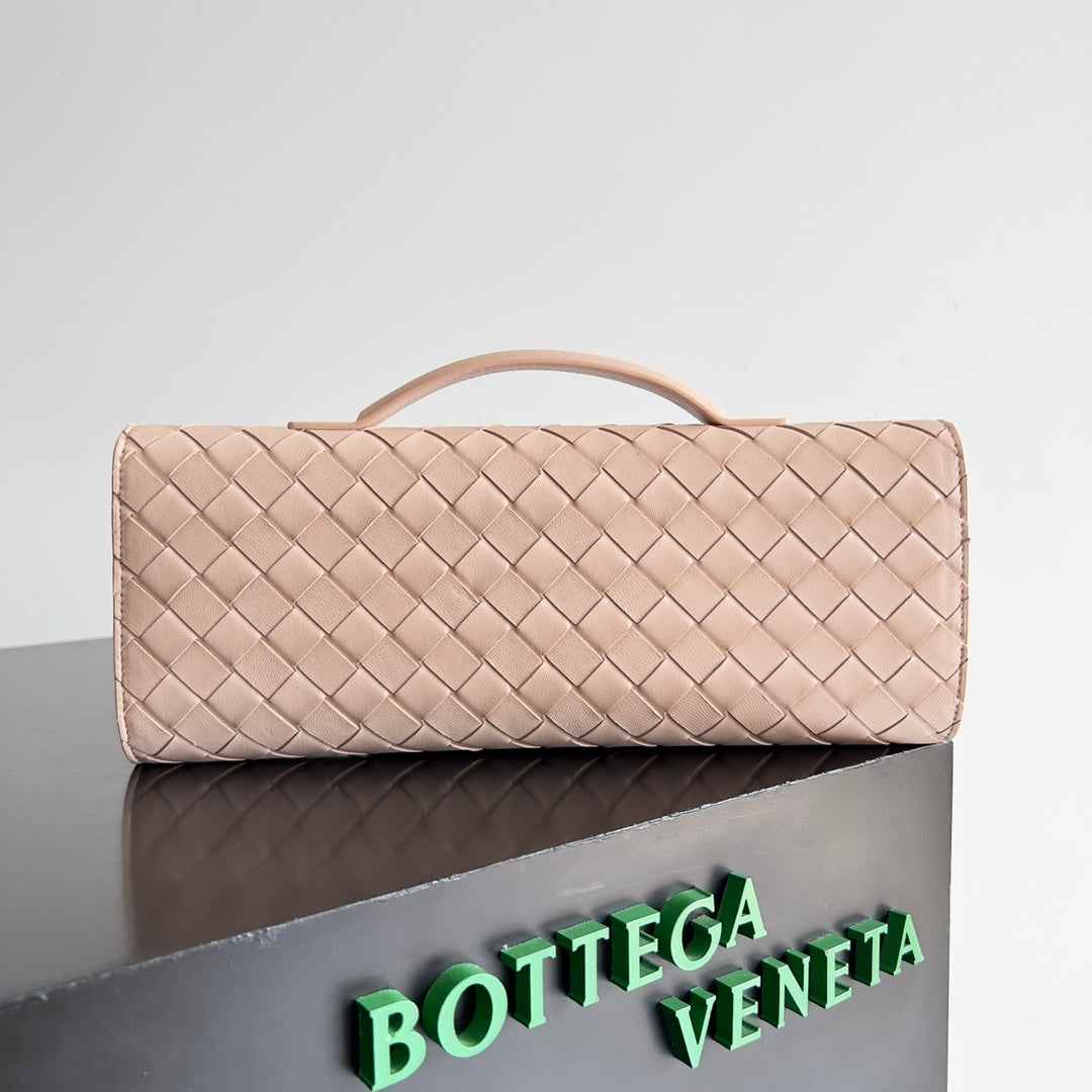 Bottega Veneta Long Clutch Andiamo With Handle 741511 Calfskin Pink