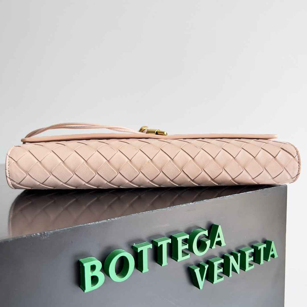 Bottega Veneta Long Clutch Andiamo With Handle 741511 Calfskin Pink