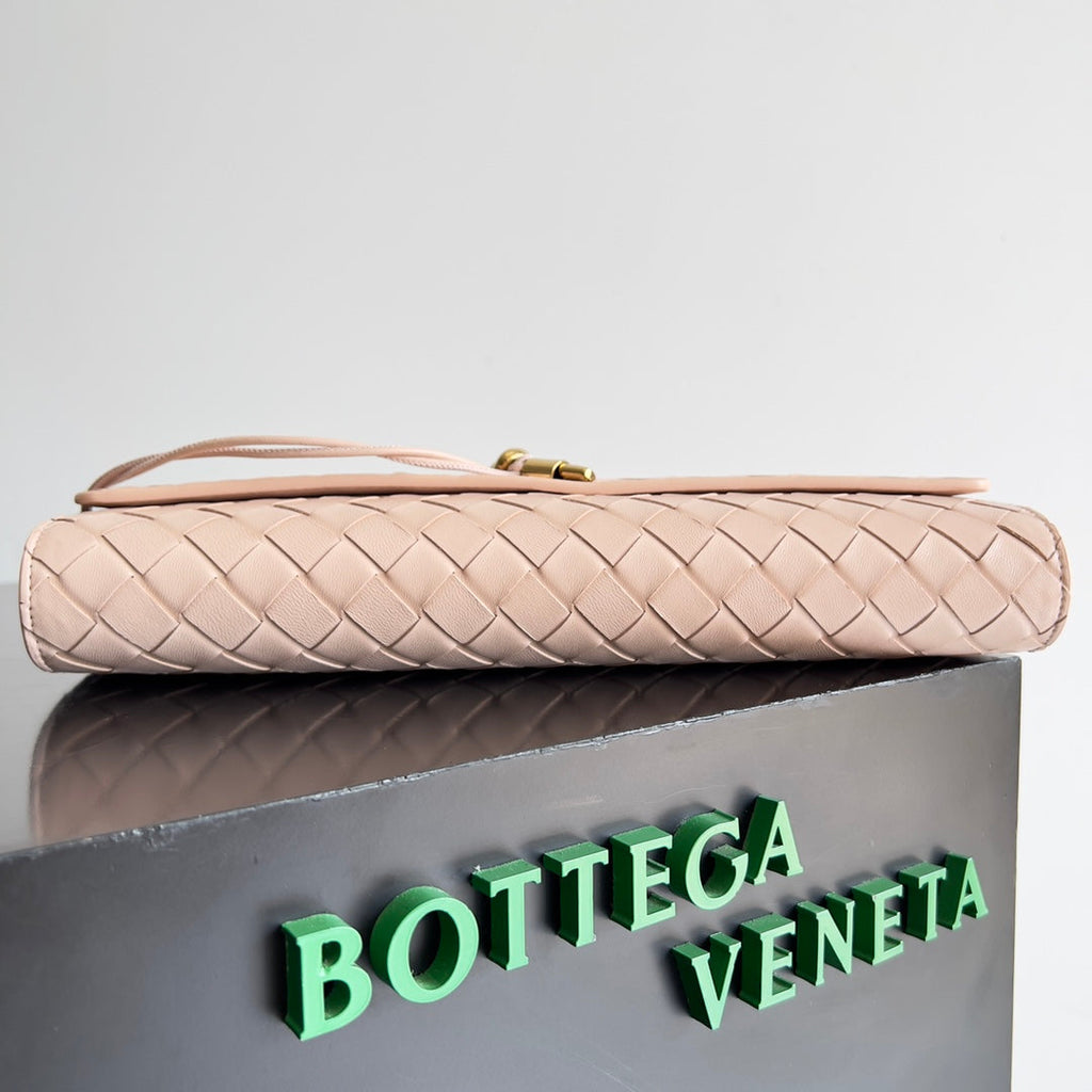 Bottega Veneta Long Clutch Andiamo With Handle 741511 Calfskin Pink