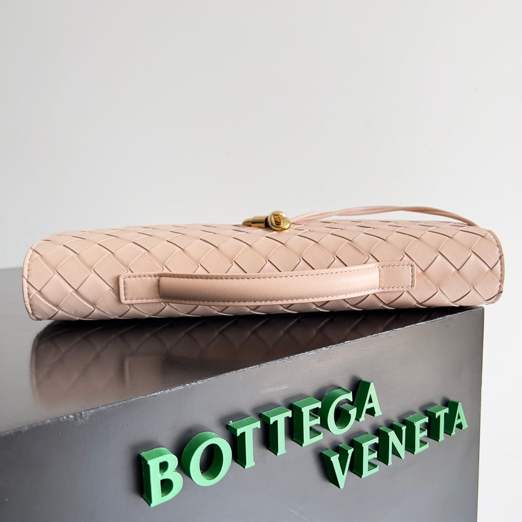 Bottega Veneta Long Clutch Andiamo With Handle 741511 Calfskin Pink