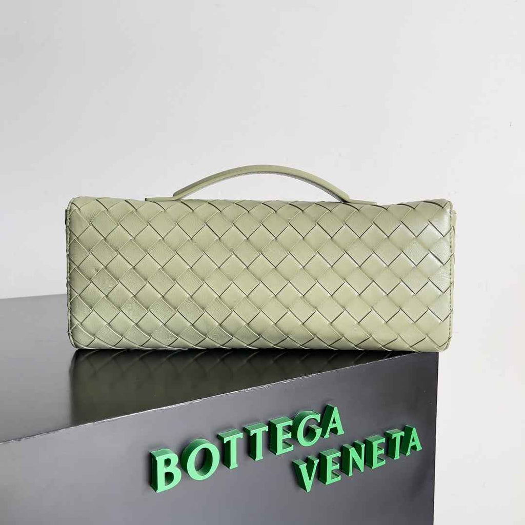 Bottega Veneta Long Clutch Andiamo With Handle 741511 Calfskin Light Green