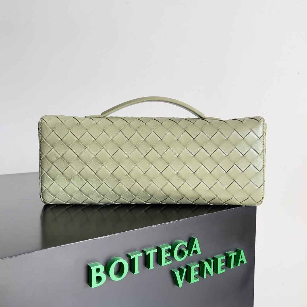 Bottega Veneta Long Clutch Andiamo With Handle 741511 Calfskin Light Green