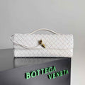 Bottega Veneta Long Clutch Andiamo With Handle 741511 Calfskin White