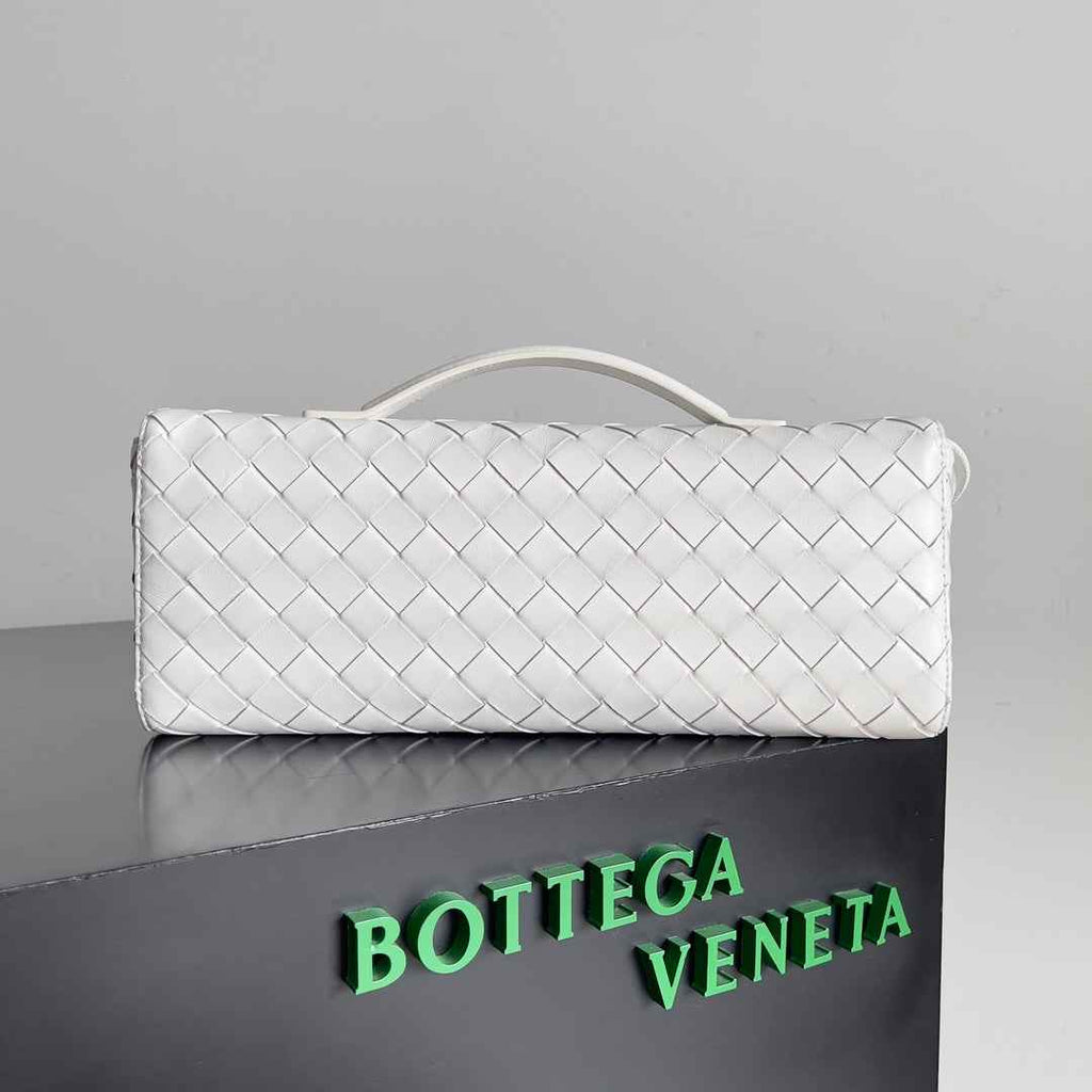 Bottega Veneta Long Clutch Andiamo With Handle 741511 Calfskin White
