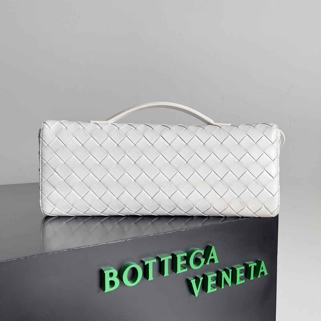 Bottega Veneta Long Clutch Andiamo With Handle 741511 Calfskin White