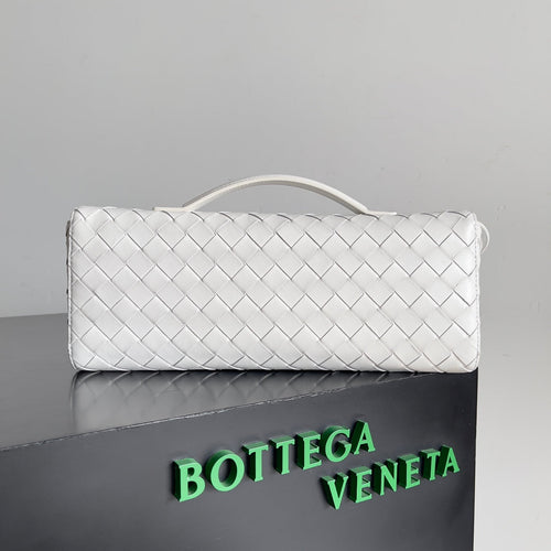 Bottega Veneta Long Clutch Andiamo With Handle 741511 Calfskin White