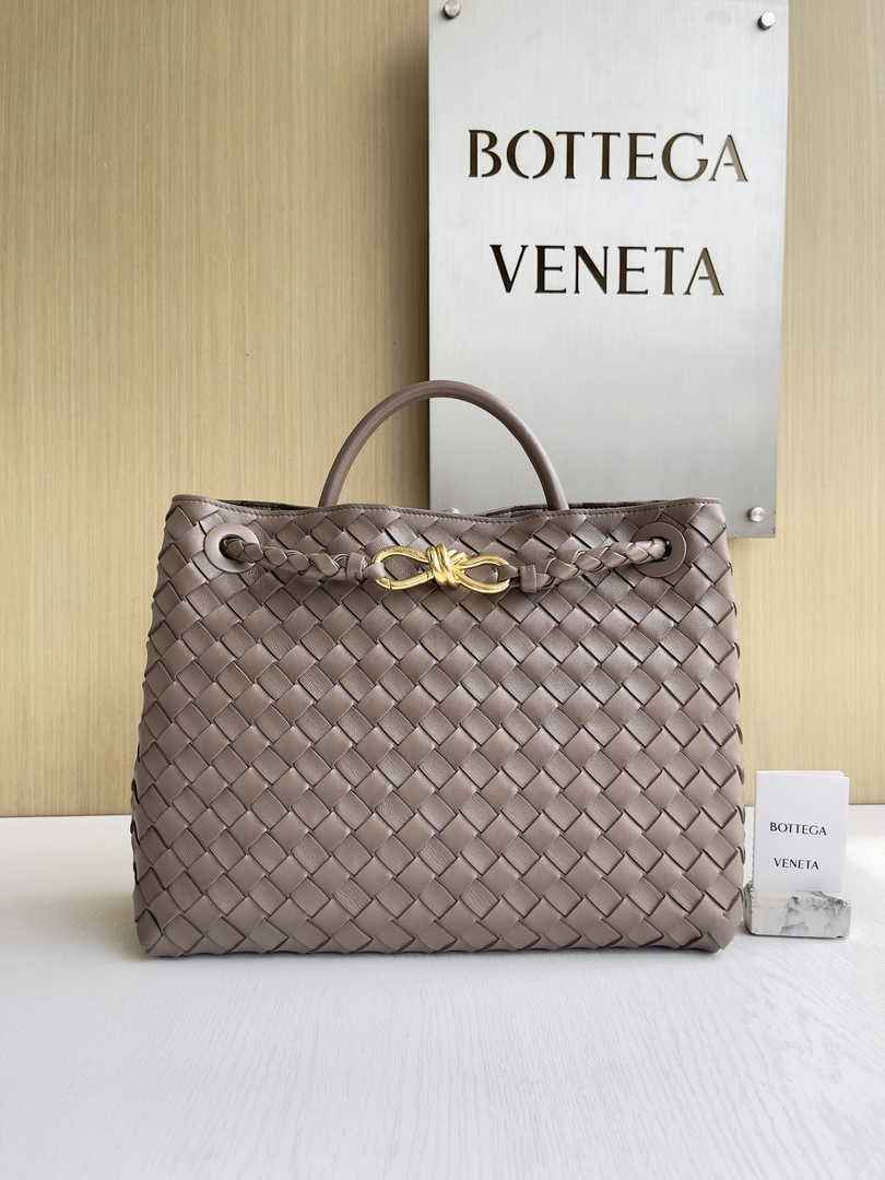 Bottega Veneta Medium Andiamo Bag 743572 Lambskin Taupe grey