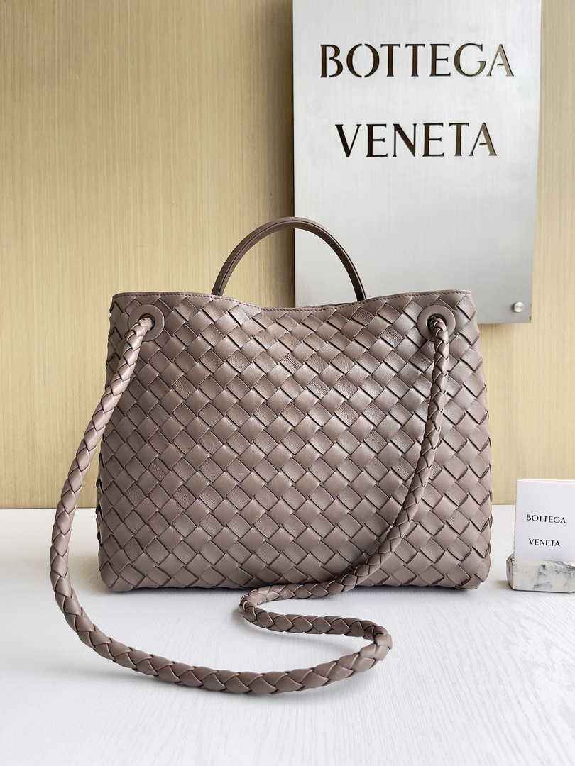 Bottega Veneta Medium Andiamo Bag 743572 Lambskin Taupe grey