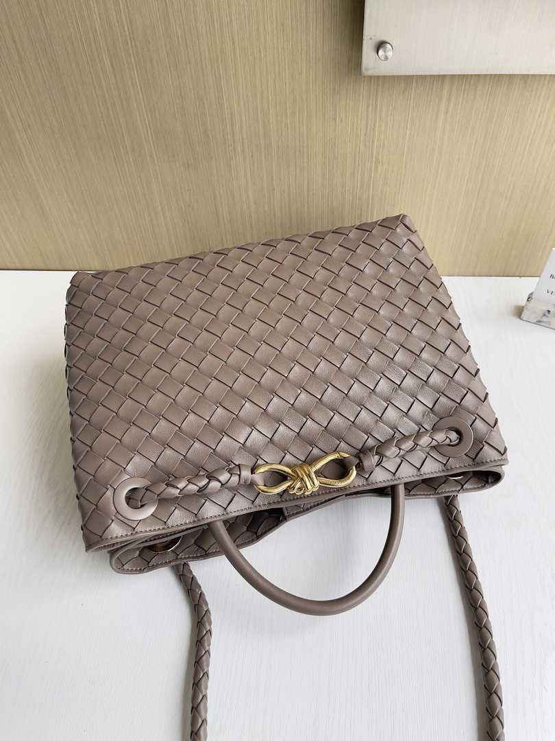 Bottega Veneta Medium Andiamo Bag 743572 Lambskin Taupe grey