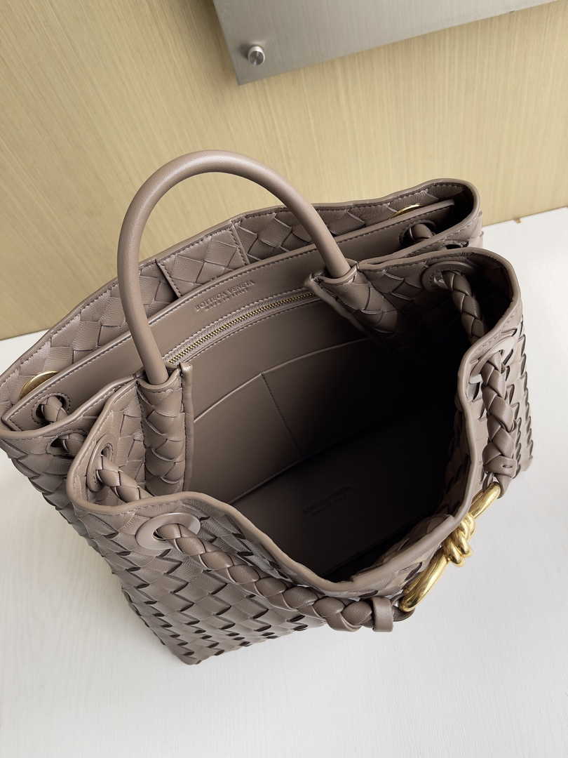 Bottega Veneta Medium Andiamo Bag 743572 Lambskin Taupe grey