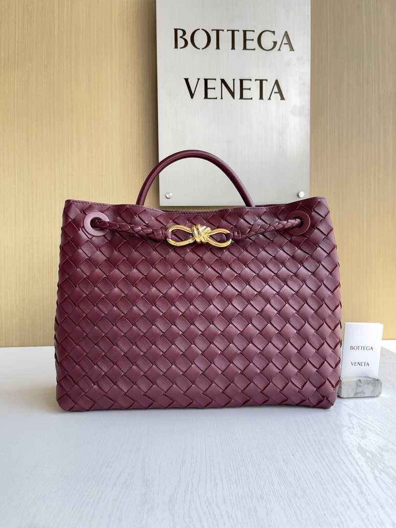 Bottega Veneta Medium Andiamo Bag 743572 Lambskin Wine Red