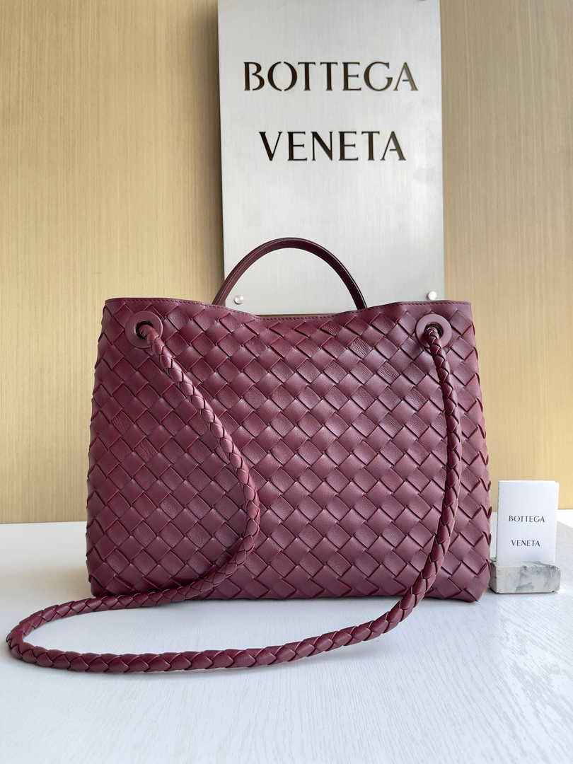 Bottega Veneta Medium Andiamo Bag 743572 Lambskin Wine Red