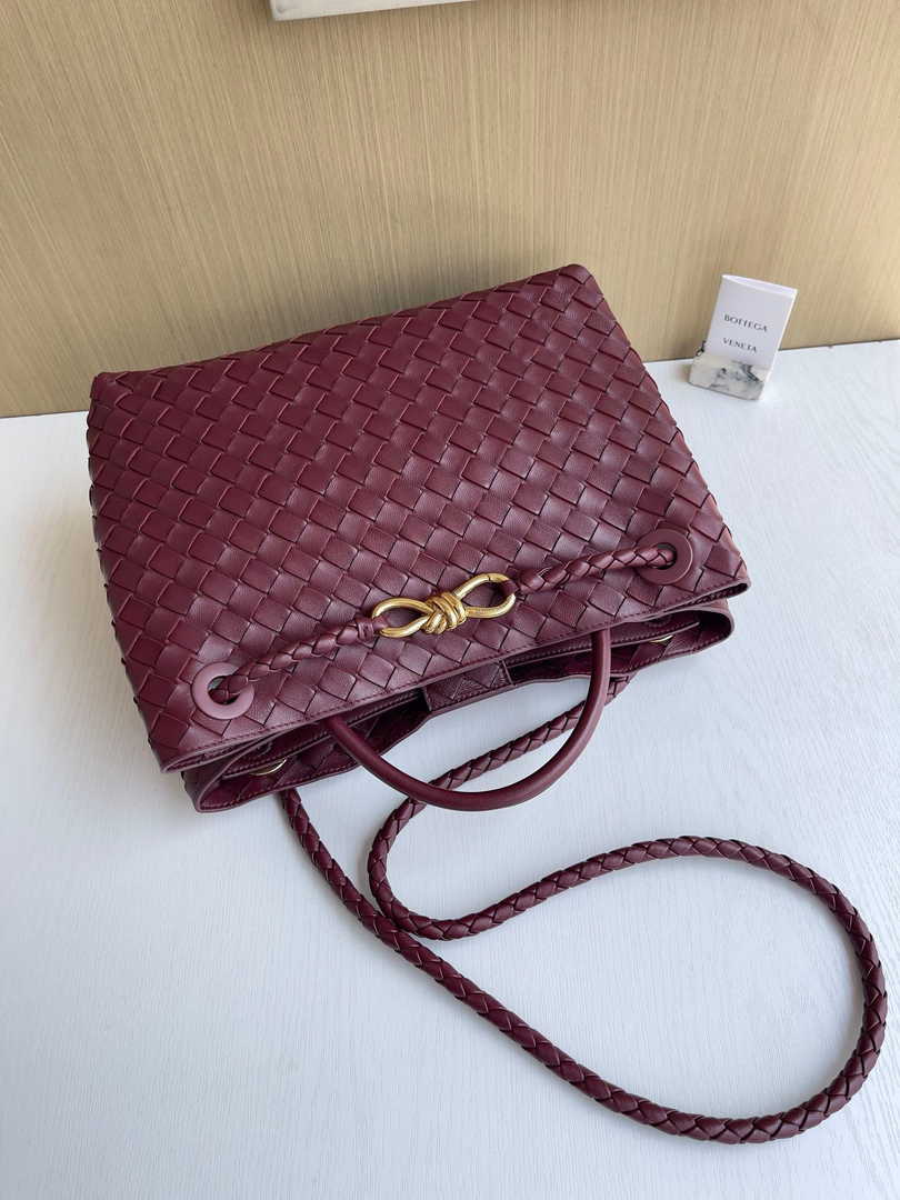 Bottega Veneta Medium Andiamo Bag 743572 Lambskin Wine Red