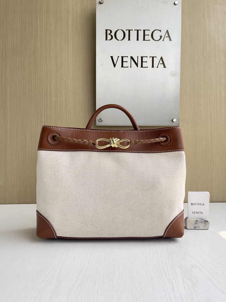 Bottega Veneta Medium Andiamo Bag 743572 Cotton Brown