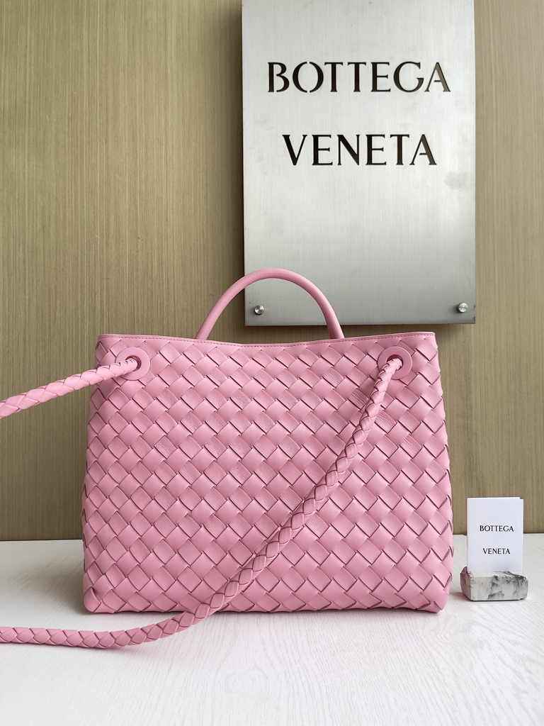 Bottega Veneta Medium Andiamo Bag 743572 Lambskin Pink