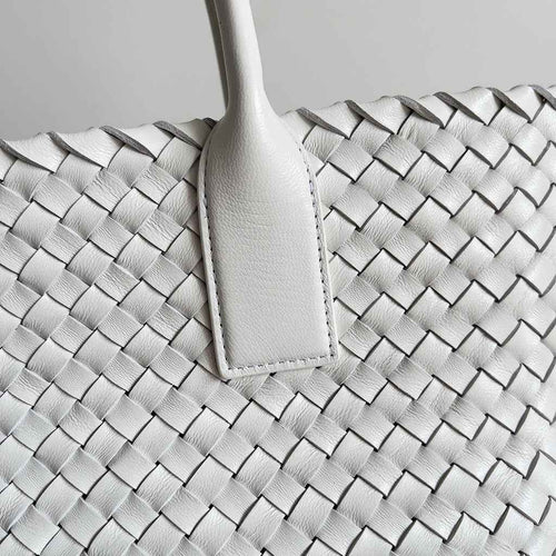 Bottega Veneta Medium Cabat Bag 608810 white lambskin leather