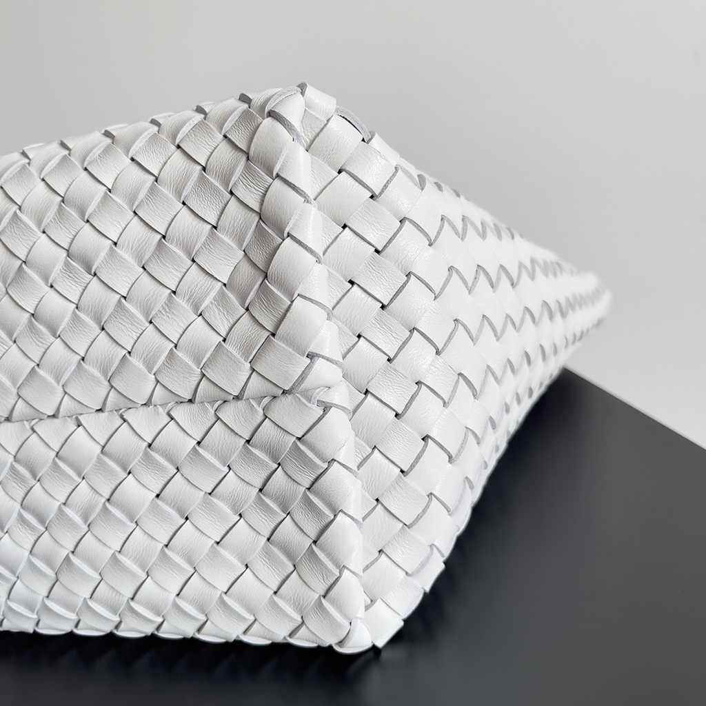 Bottega Veneta Medium Cabat Bag 608810 white lambskin leather