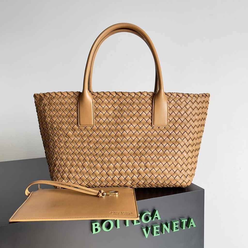 Bottega Veneta Medium Cabat Bag 608810 brown lambskin leather