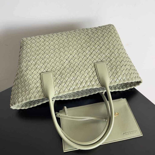 Bottega Veneta Medium Cabat Bag 608810 light green lambskin leather
