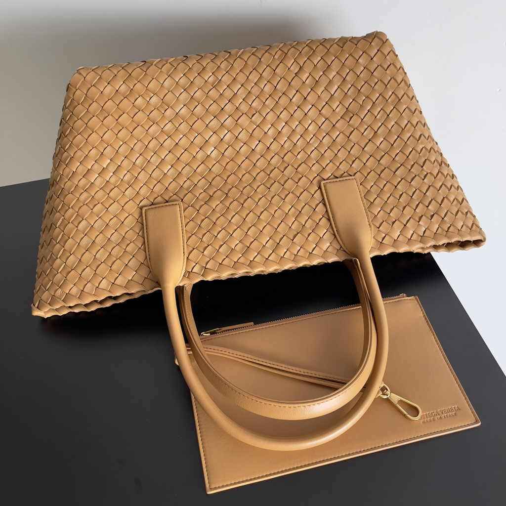 Bottega Veneta Medium Cabat Bag 608810 brown lambskin leather