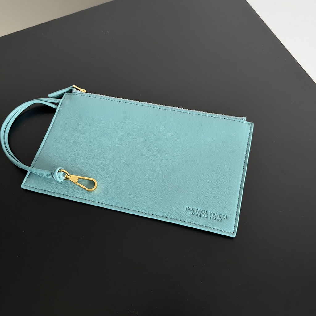 Bottega Veneta Medium Cabat Bag 608810 Blue Green lambskin leather