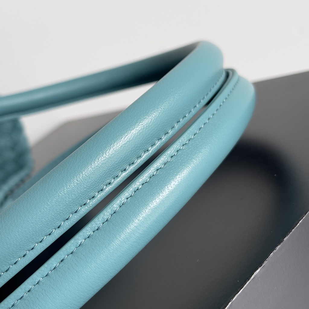 Bottega Veneta Medium Cabat Bag 608810 Blue Green lambskin leather