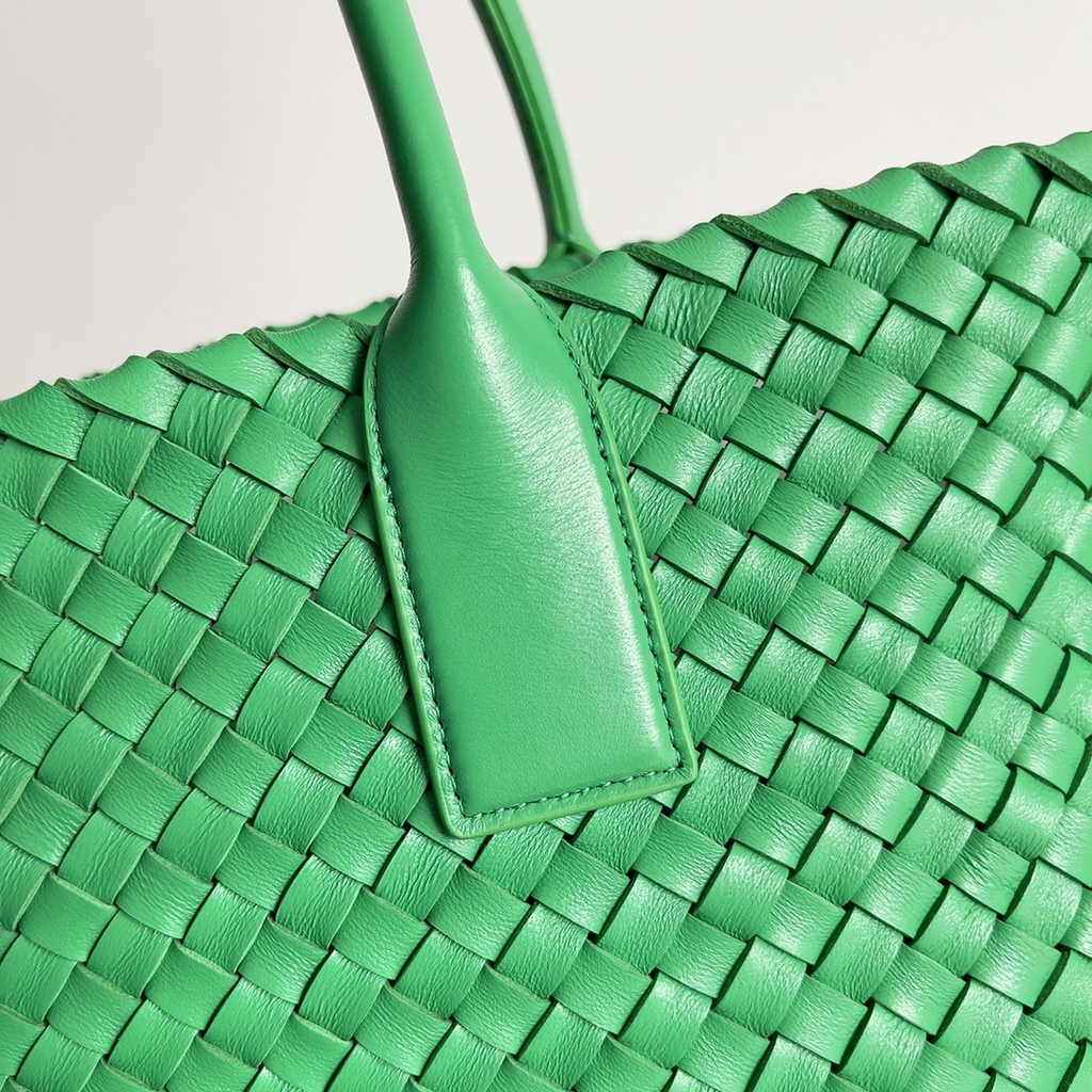 Bottega Veneta Medium Cabat Bag 608810 Dark Green lambskin leather