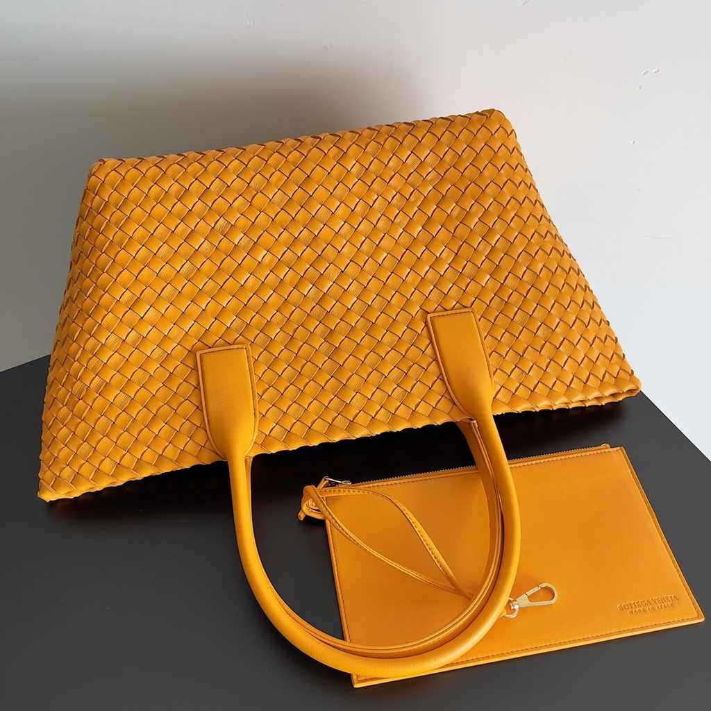 Bottega Veneta Medium Cabat Bag 608810 Orange lambskin leather