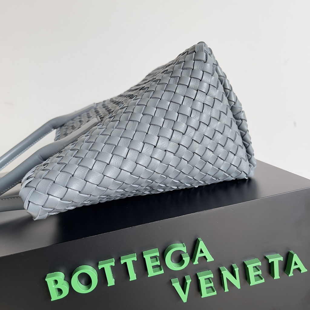 Bottega Veneta Medium Cabat Bag 608810 Gray lambskin leather