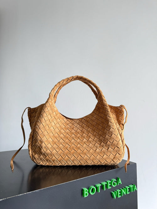 Bottega Veneta Medium Campana Bag 844249 in Suede Brown