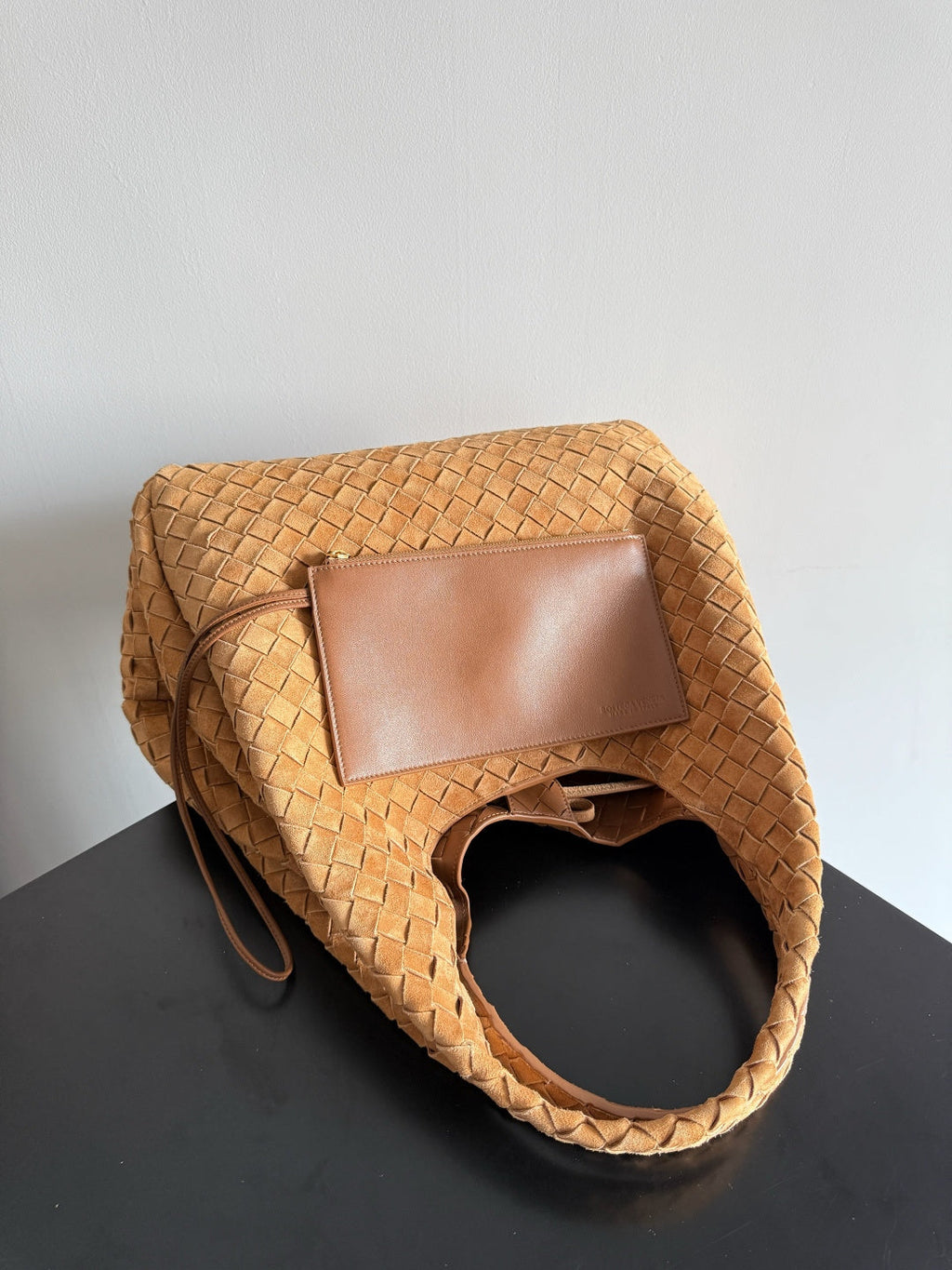 Bottega Veneta Medium Campana Bag 844249 in Suede Brown