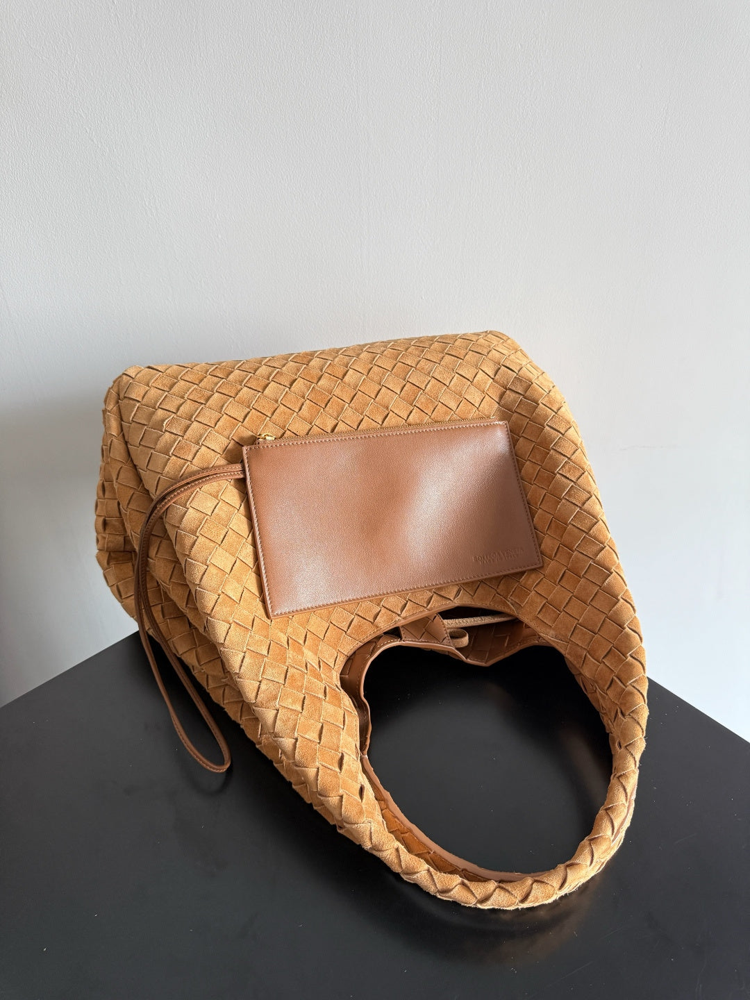 Bottega Veneta Medium Campana Bag 844249 in Suede Brown