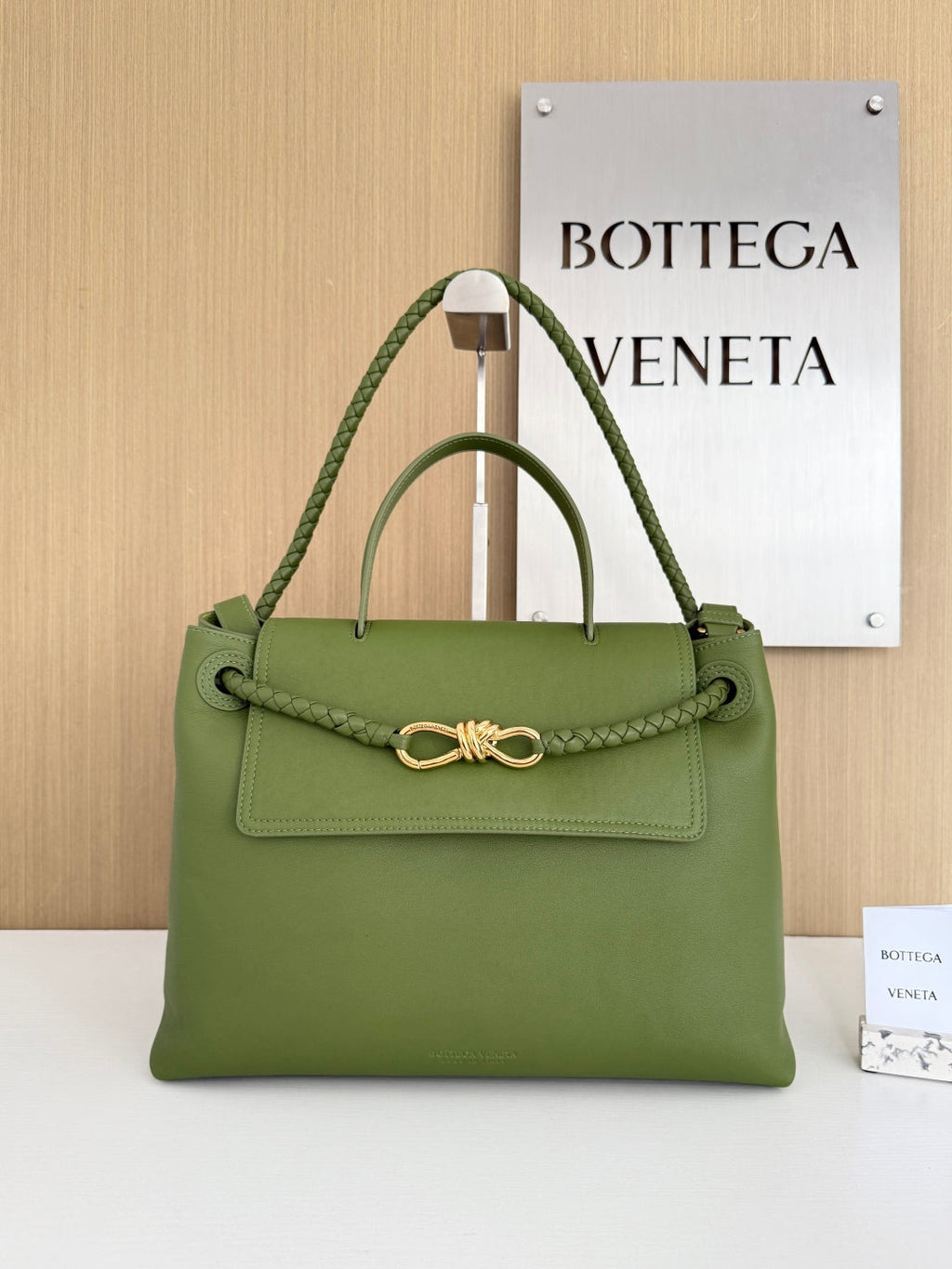 Bottega Veneta Medium Ciao Ciao 817231 in Green Calfskin