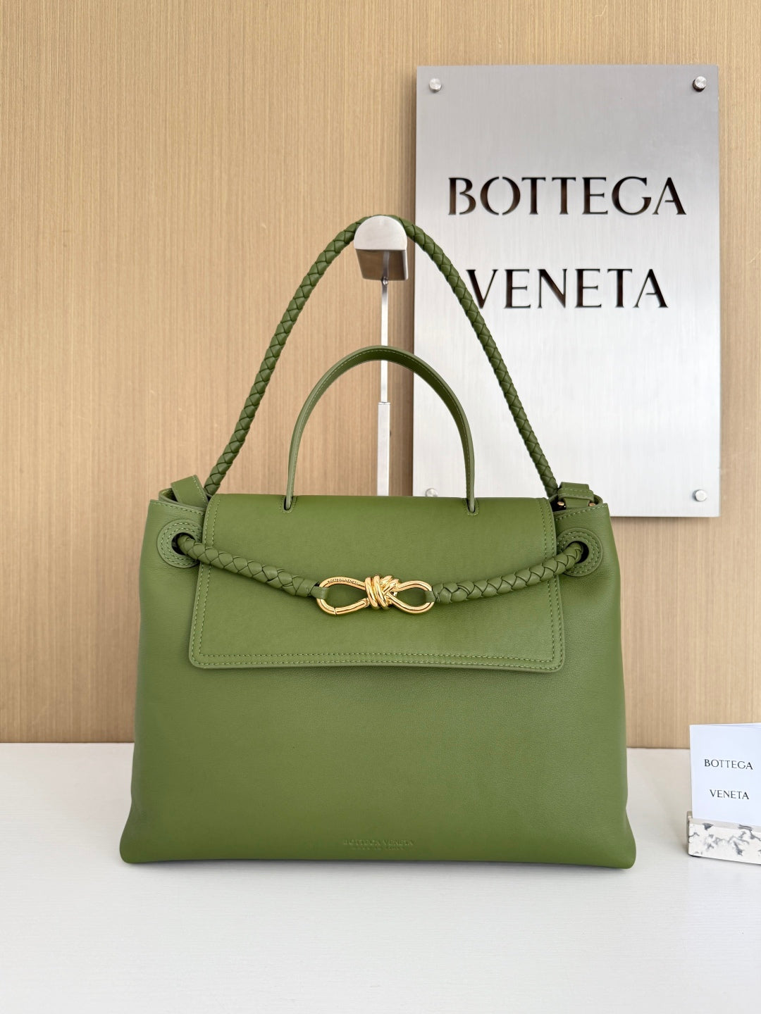 Bottega Veneta Medium Ciao Ciao 817231 in Green Calfskin