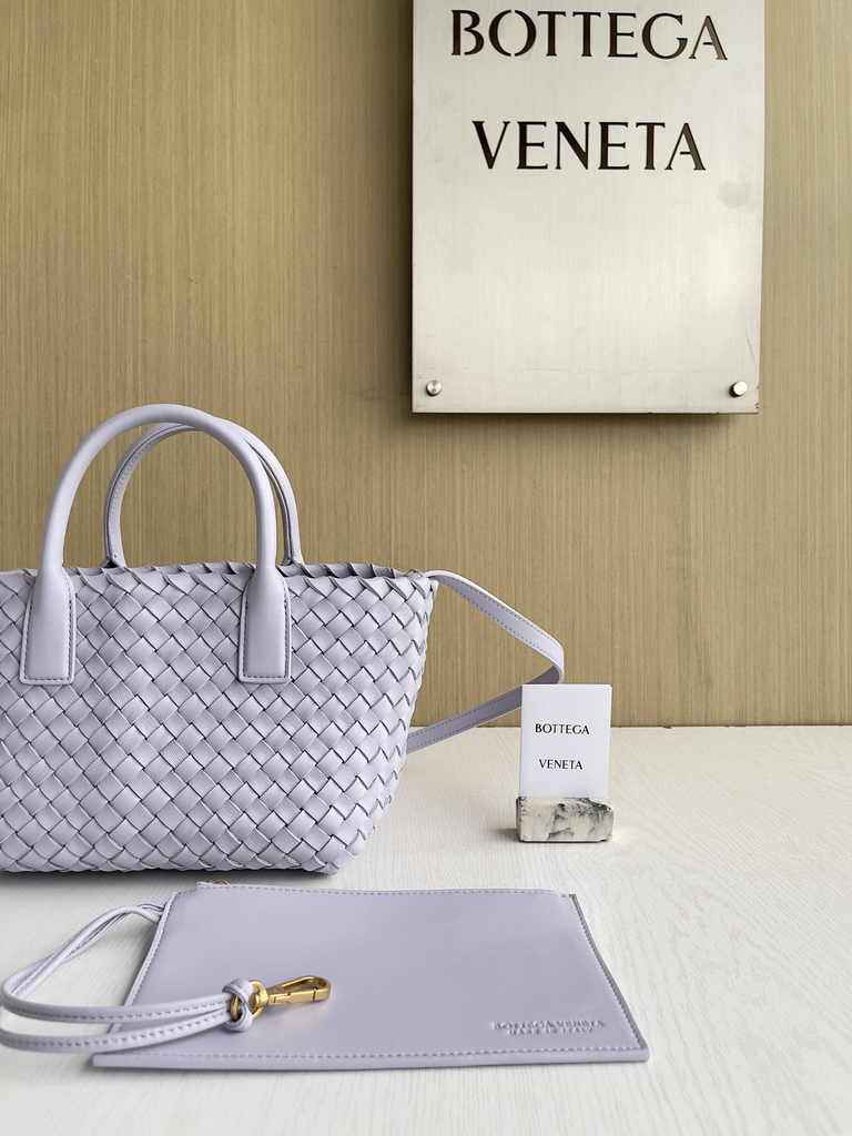Bottega Veneta Mini Cabat 709464 Intreccio lambskin leather light purple