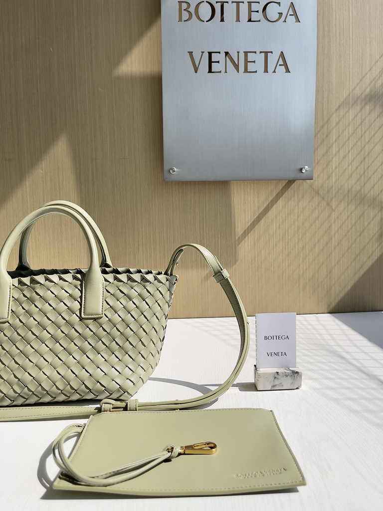 Bottega Veneta Mini Cabat 709464 Army green Intreccio lambskin leather