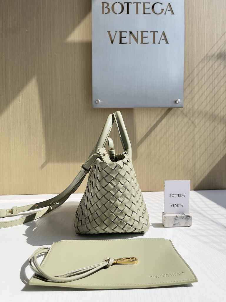 Bottega Veneta Mini Cabat 709464 Army green Intreccio lambskin leather