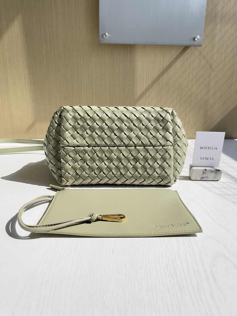Bottega Veneta Mini Cabat 709464 Army green Intreccio lambskin leather
