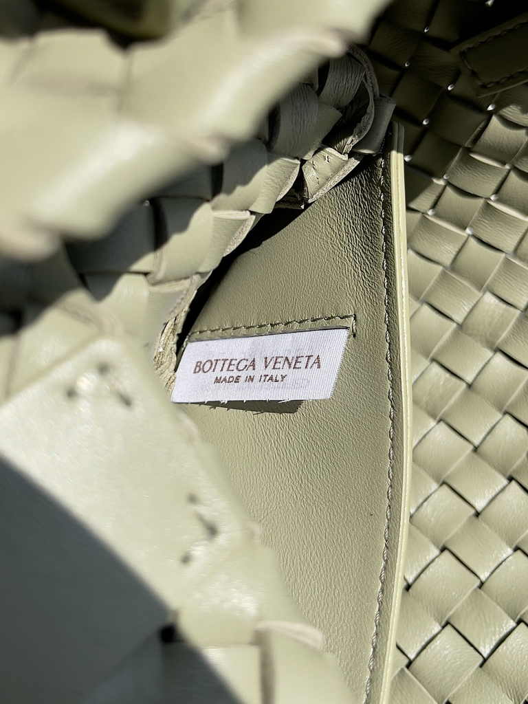 Bottega Veneta Mini Cabat 709464 Army green Intreccio lambskin leather