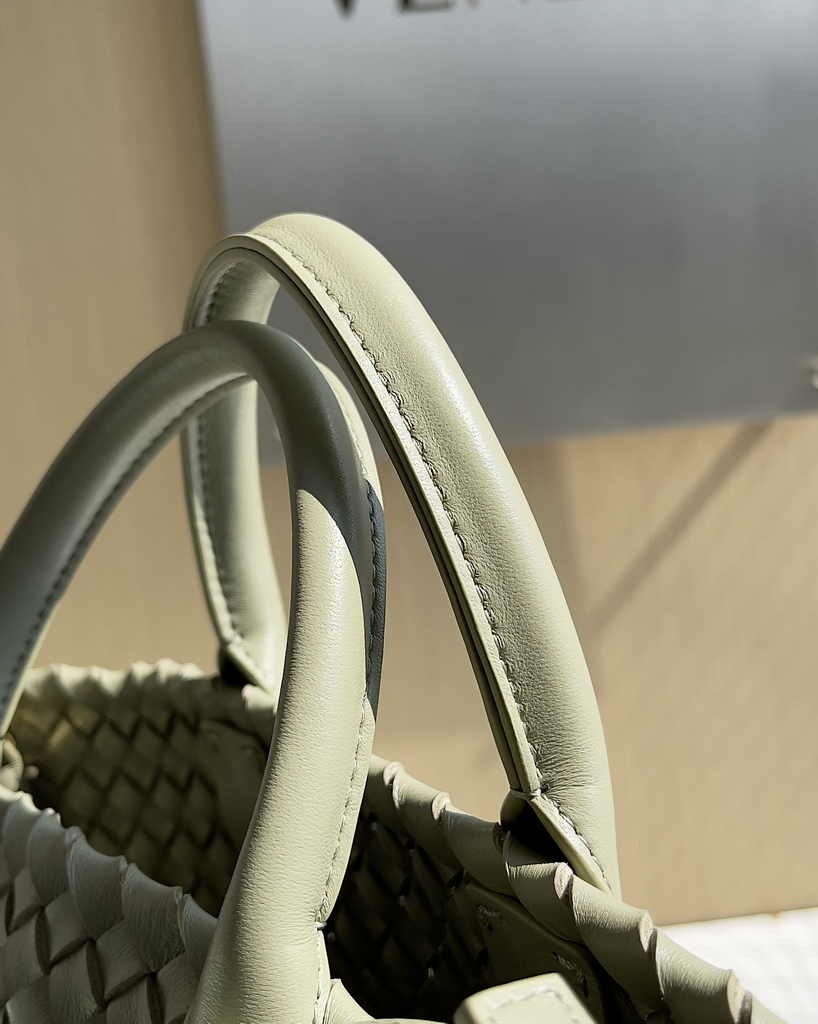 Bottega Veneta Mini Cabat 709464 Army green Intreccio lambskin leather