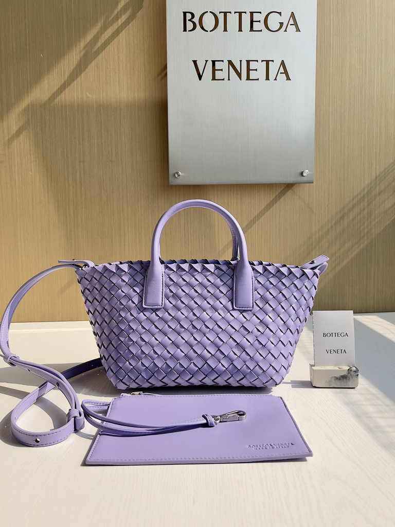 Bottega Veneta Mini Cabat 709464 Purple Intreccio lambskin leather