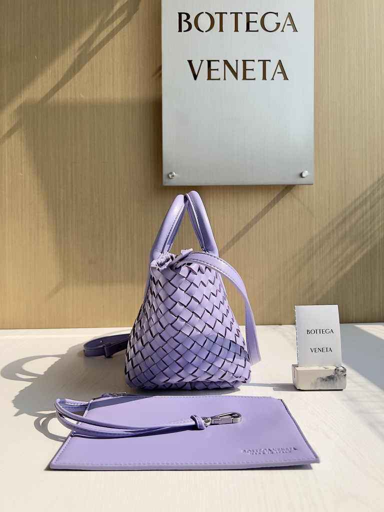 Bottega Veneta Mini Cabat 709464 Purple Intreccio lambskin leather