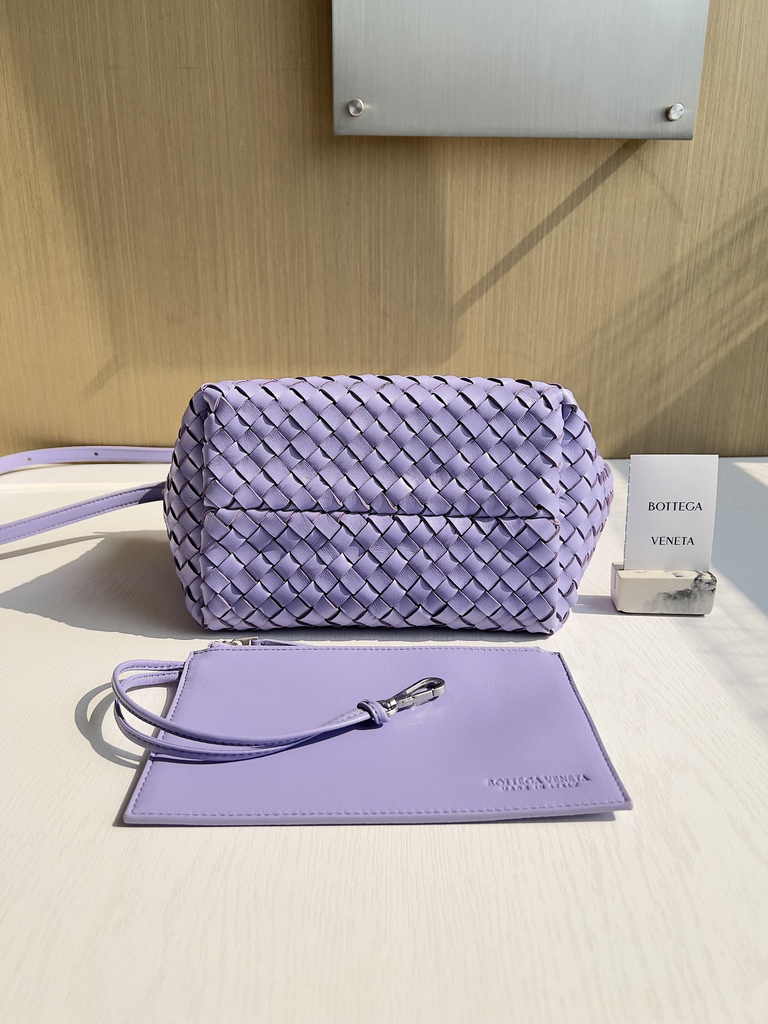 Bottega Veneta Mini Cabat 709464 Purple Intreccio lambskin leather