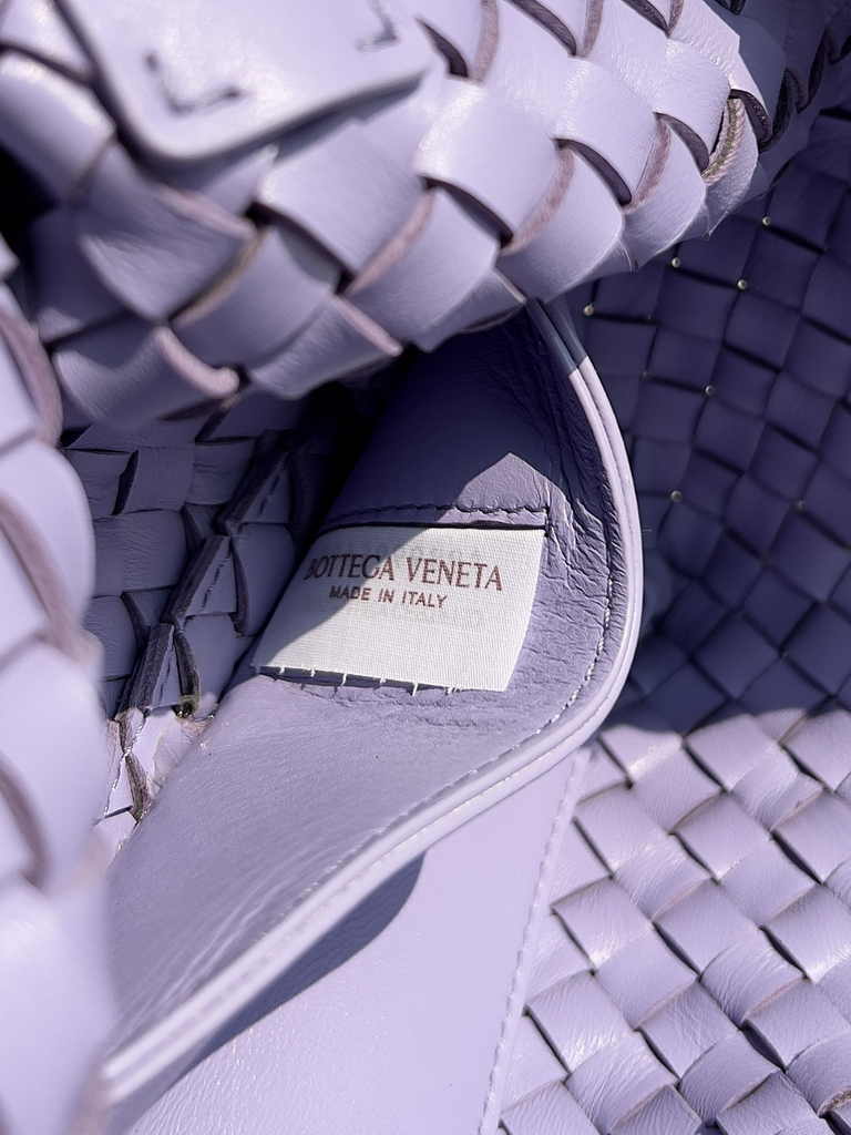 Bottega Veneta Mini Cabat 709464 Purple Intreccio lambskin leather