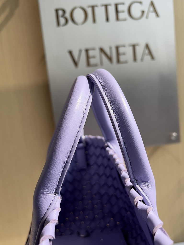 Bottega Veneta Mini Cabat 709464 Purple Intreccio lambskin leather