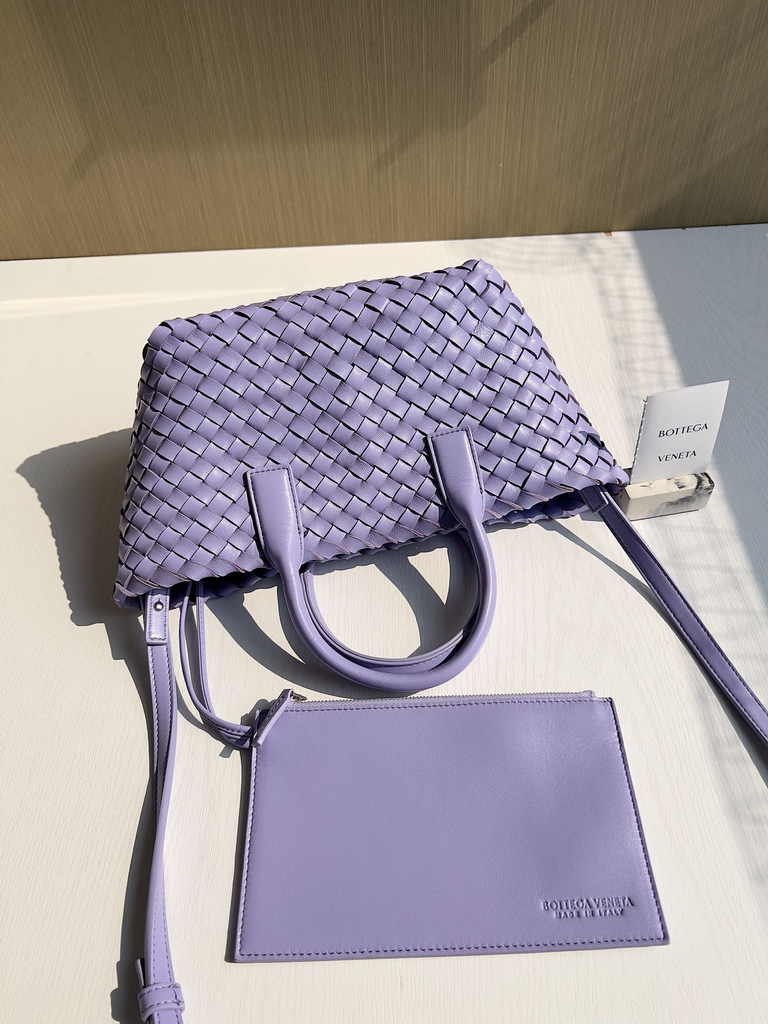 Bottega Veneta Mini Cabat 709464 Purple Intreccio lambskin leather