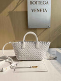 Bottega Veneta Mini Cabat 709464 White Intreccio lambskin leather