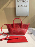 Bottega Veneta Mini Cabat 709464 Red Intreccio lambskin leather