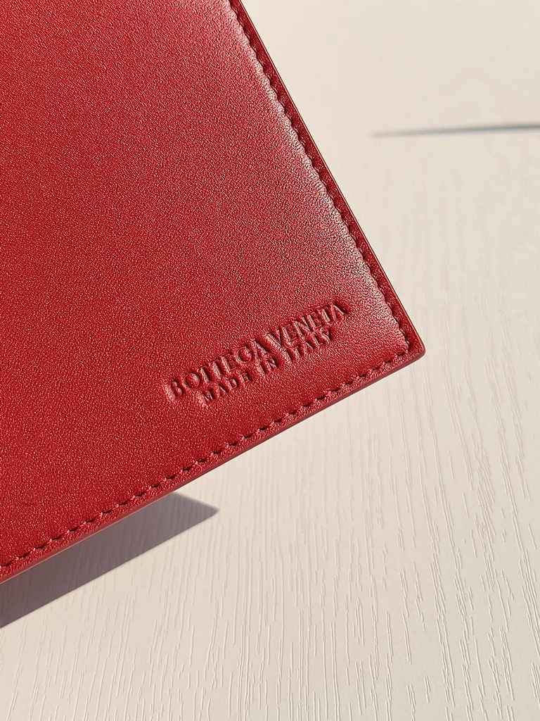 Bottega Veneta Mini Cabat 709464 Red Intreccio lambskin leather