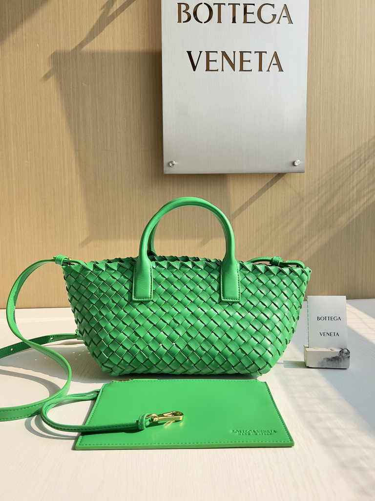 Bottega Veneta Mini Cabat 709464 green Intreccio lambskin leather